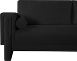 Madeline Black Chenille Fabric Sofa 152Black-S Meridian Furniture