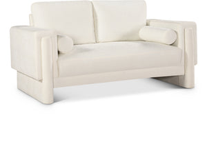 Madeline Cream Chenille Fabric Loveseat 152Cream-L Meridian Furniture