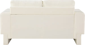 Madeline Cream Chenille Fabric Loveseat 152Cream-L Meridian Furniture