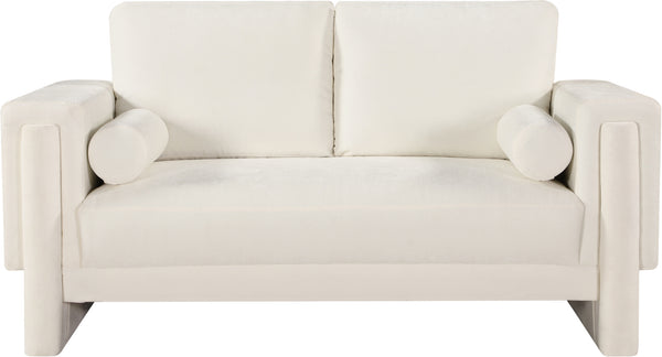 Madeline Cream Chenille Fabric Loveseat 152Cream-L Meridian Furniture