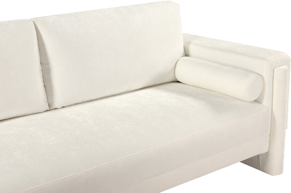 Madeline Cream Chenille Fabric Loveseat 152Cream-L Meridian Furniture