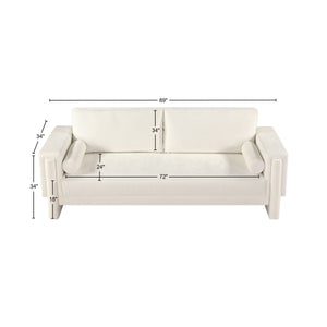 Madeline Cream Chenille Fabric Sofa 152Cream-S Meridian Furniture
