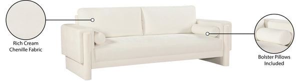 Madeline Cream Chenille Fabric Sofa 152Cream-S Meridian Furniture