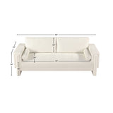 Madeline Cream Chenille Fabric Sofa 152Cream-S Meridian Furniture