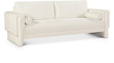 Madeline Cream Chenille Fabric Sofa 152Cream-S Meridian Furniture