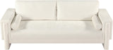 Madeline Cream Chenille Fabric Sofa 152Cream-S Meridian Furniture