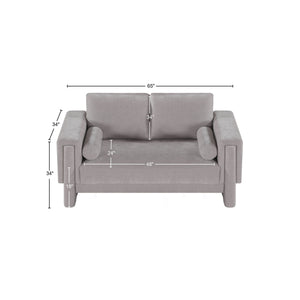 Madeline Grey Chenille Fabric Loveseat 152Grey-L Meridian Furniture