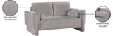 Madeline Grey Chenille Fabric Loveseat 152Grey-L Meridian Furniture