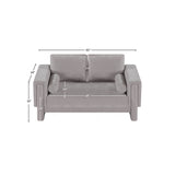 Madeline Grey Chenille Fabric Loveseat 152Grey-L Meridian Furniture