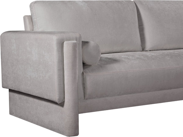 Madeline Grey Chenille Fabric Loveseat 152Grey-L Meridian Furniture