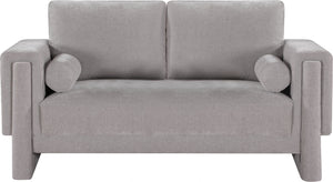 Madeline Grey Chenille Fabric Loveseat 152Grey-L Meridian Furniture