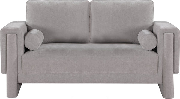 Madeline Grey Chenille Fabric Loveseat 152Grey-L Meridian Furniture