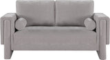 Madeline Grey Chenille Fabric Loveseat 152Grey-L Meridian Furniture