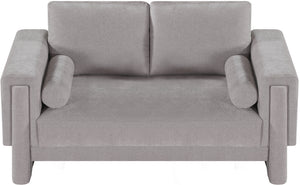 Madeline Grey Chenille Fabric Loveseat 152Grey-L Meridian Furniture