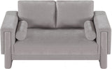 Madeline Grey Chenille Fabric Loveseat 152Grey-L Meridian Furniture