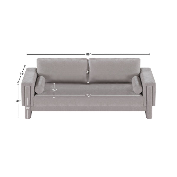 Madeline Grey Chenille Fabric Sofa 152Grey-S Meridian Furniture
