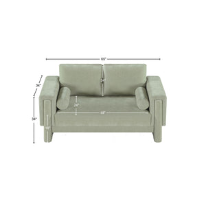 Madeline Mint Chenille Fabric Loveseat 152Mint-L Meridian Furniture