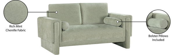 Madeline Mint Chenille Fabric Loveseat 152Mint-L Meridian Furniture