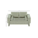 Madeline Mint Chenille Fabric Loveseat 152Mint-L Meridian Furniture