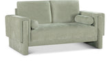 Madeline Mint Chenille Fabric Loveseat 152Mint-L Meridian Furniture