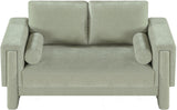 Madeline Mint Chenille Fabric Loveseat 152Mint-L Meridian Furniture