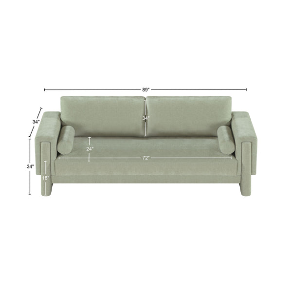 Madeline Mint Chenille Fabric Sofa 152Mint-S Meridian Furniture