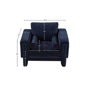 Madeline Navy Chenille Fabric Chair 152Navy-C Meridian Furniture