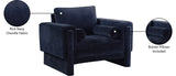 Madeline Navy Chenille Fabric Chair 152Navy-C Meridian Furniture