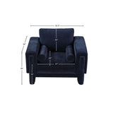 Madeline Navy Chenille Fabric Chair 152Navy-C Meridian Furniture