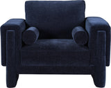 Madeline Navy Chenille Fabric Chair 152Navy-C Meridian Furniture