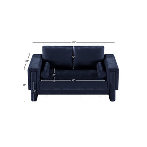 Madeline Navy Chenille Fabric Loveseat 152Navy-L Meridian Furniture