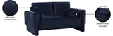 Madeline Navy Chenille Fabric Loveseat 152Navy-L Meridian Furniture