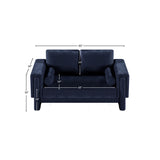 Madeline Navy Chenille Fabric Loveseat 152Navy-L Meridian Furniture