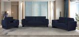 Madeline Navy Chenille Fabric Loveseat 152Navy-L Meridian Furniture