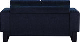 Madeline Navy Chenille Fabric Loveseat 152Navy-L Meridian Furniture