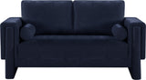 Madeline Navy Chenille Fabric Loveseat 152Navy-L Meridian Furniture