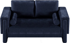 Madeline Navy Chenille Fabric Loveseat 152Navy-L Meridian Furniture