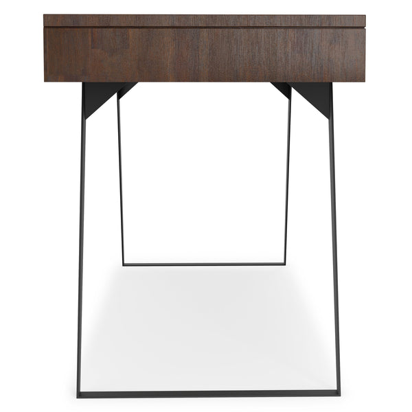 English Elm Lowry Large Industrial Desk - Distressed Charcoal Brown, Solid Hardwood, Ample Workspace & Storage B136P158881