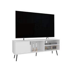 English Elm TV Engineered Wood Media Console with 3 Drawers & 3 Open Shelves, Durable Eco-Friendly Storage Solution White 68.5 L x 20.87 W x 5.12 H B097P262375