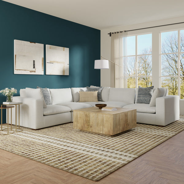 English Elm Jasmine Corner Sectional Sofa - Plush Cloud Grey Comfort For 5, Durable, Easy-Clean Design, Modern Style B136P199256