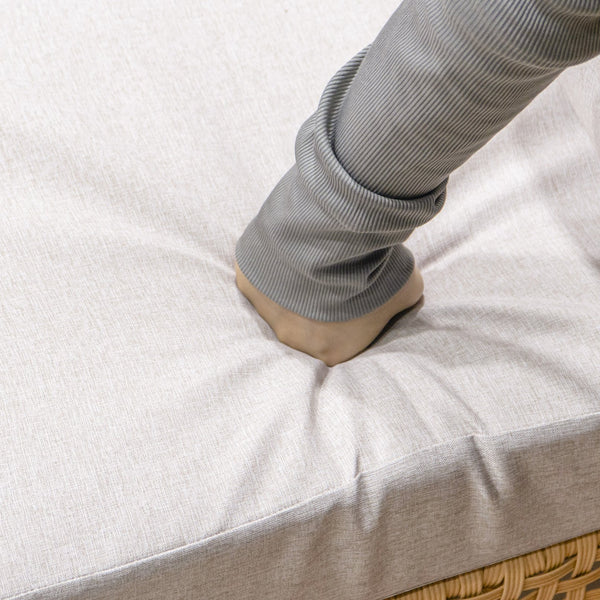 English Elm K&K 8-Piece Patio Conversation Set with 43" 60,000 BTU Propane Fire Pit, UV Wicker & Thick Cushions Beige,Orange N707S000012Z