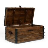 Christopher Knight Home® - Noble House - Wagner Handcrafted Boho Wood Storage Trunk with Latches