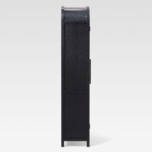 Chantelle Modern Arched Bookcase with Glass Doors Black WECHA41OS3BL0 Walker Edison