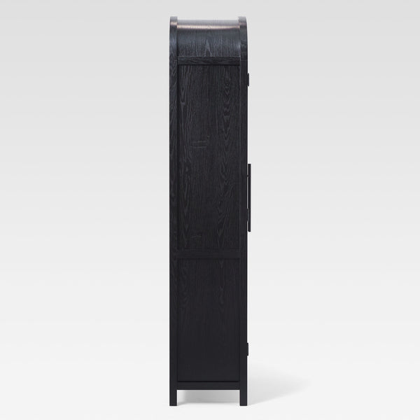 Chantelle Modern Arched Bookcase with Glass Doors Black WECHA41OS3BL0 Walker Edison