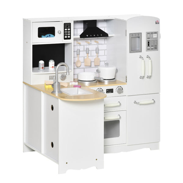 English Elm Qaba Corner Play Kitchen Set with Sound Effects Realistic Appliances Mdf Construction W2225P217656