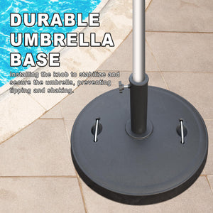 English Elm Patio Umbrella Base with Adjustable Knob & Dual Handles, Heavy-Duty HDPE Resin Stand for 1.5"-1.9" W1859P198655