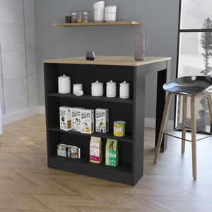 English Elm Alameda Multicolor Kitchen Island with Concealed Three Drawers, 3 Open Shelves & 36.2" Countertop B128S00129