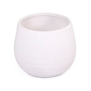 Zentique Matte White Vase — Minimalist Terracotta Accent with Smooth Matte Finish for Modern Sculptural Styling W9 x H7 x D9 15300L A584A