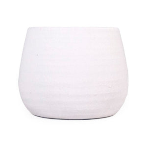 Zentique Matte White Vase — Minimalist Terracotta Accent with Smooth Matte Finish for Modern Sculptural Styling W9 x H7 x D9 15300L A584A