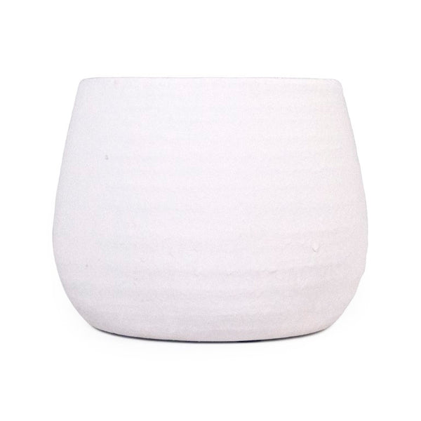Zentique Matte White Vase — Minimalist Terracotta Accent with Smooth Matte Finish for Modern Sculptural Styling W9 x H7 x D9 15300L A584A